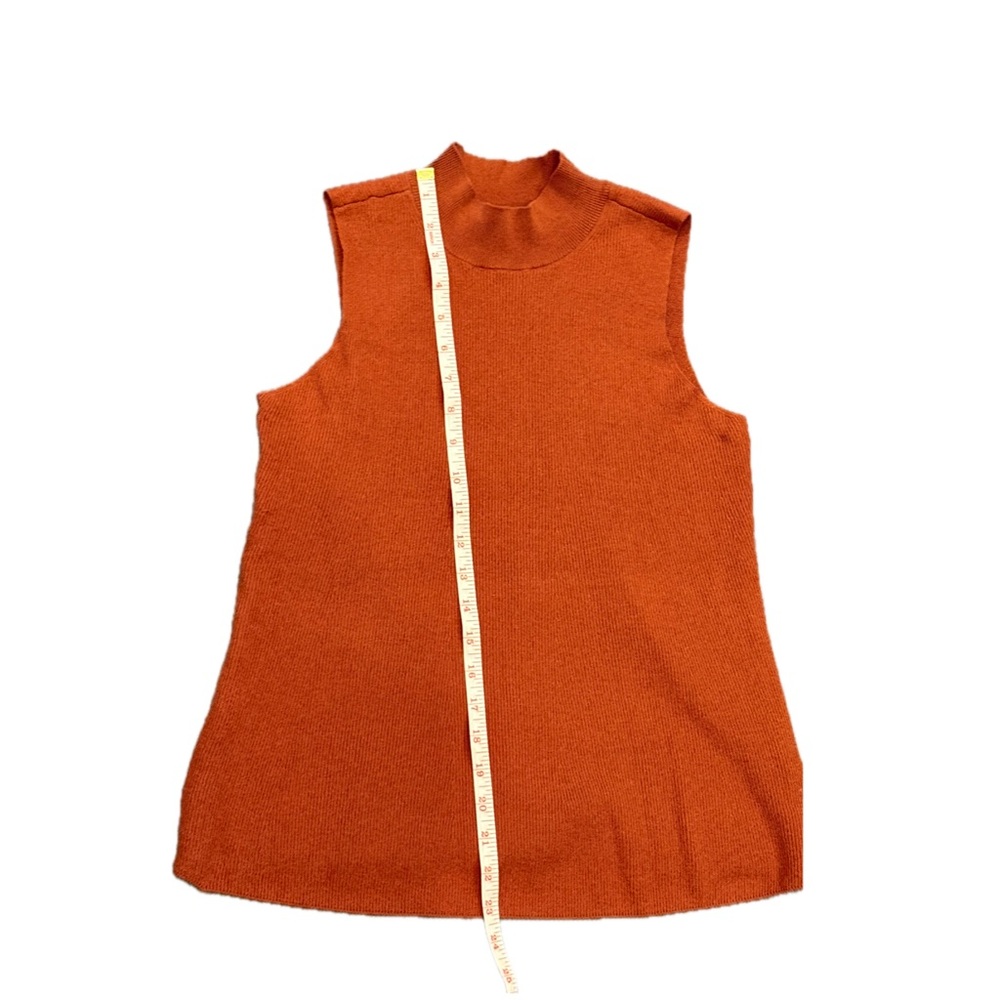 LOFT Sleeveless Mock Neck Knit Top/Sweater in Rust Orange! ☀️ - Picture 4 of 5